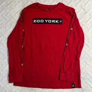 Zoo York Youth Boy Size 14 Large Red Long Sleeve Shirt